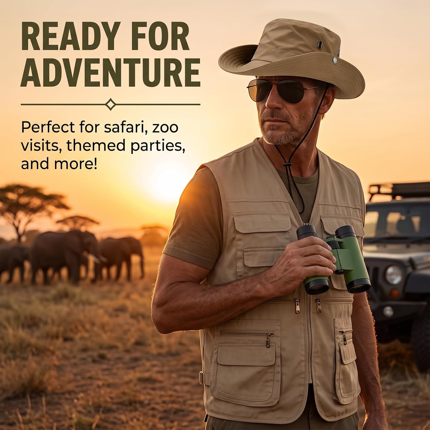 4 Pcs Men Safari Costume Set O - đánh giá và giá Zoo Outdoor Adventure Set